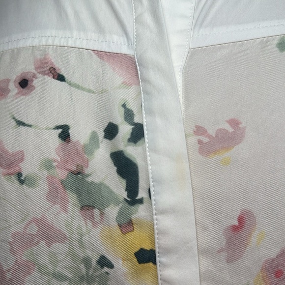 Lot of 2 Worth Button up tops blouses size Medium Floral Cream White Linen Silk - Picture 6 of 16